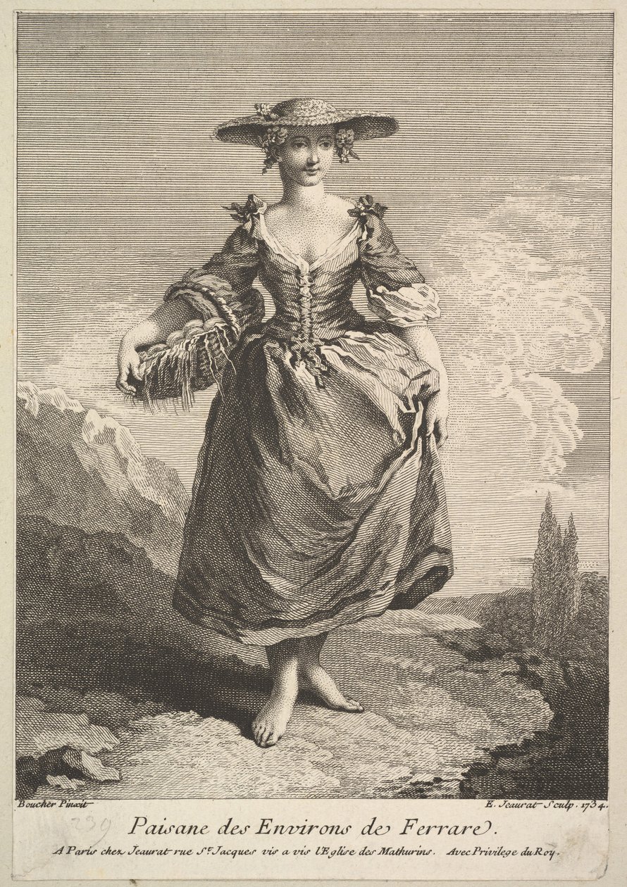 Talonpoikanainen Ferraran ympäristöstä, 1734. tekijältä Edme Jeaurat