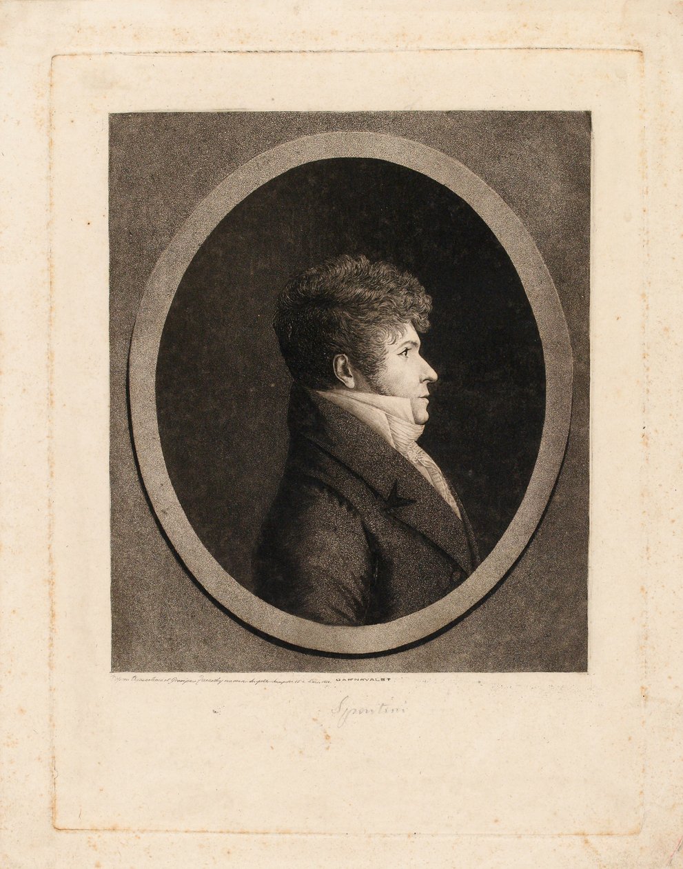 Kapellimestari ja säveltäjä Gaspare Spontinin muotokuva 1774-1851. tekijältä Edme Quenedey