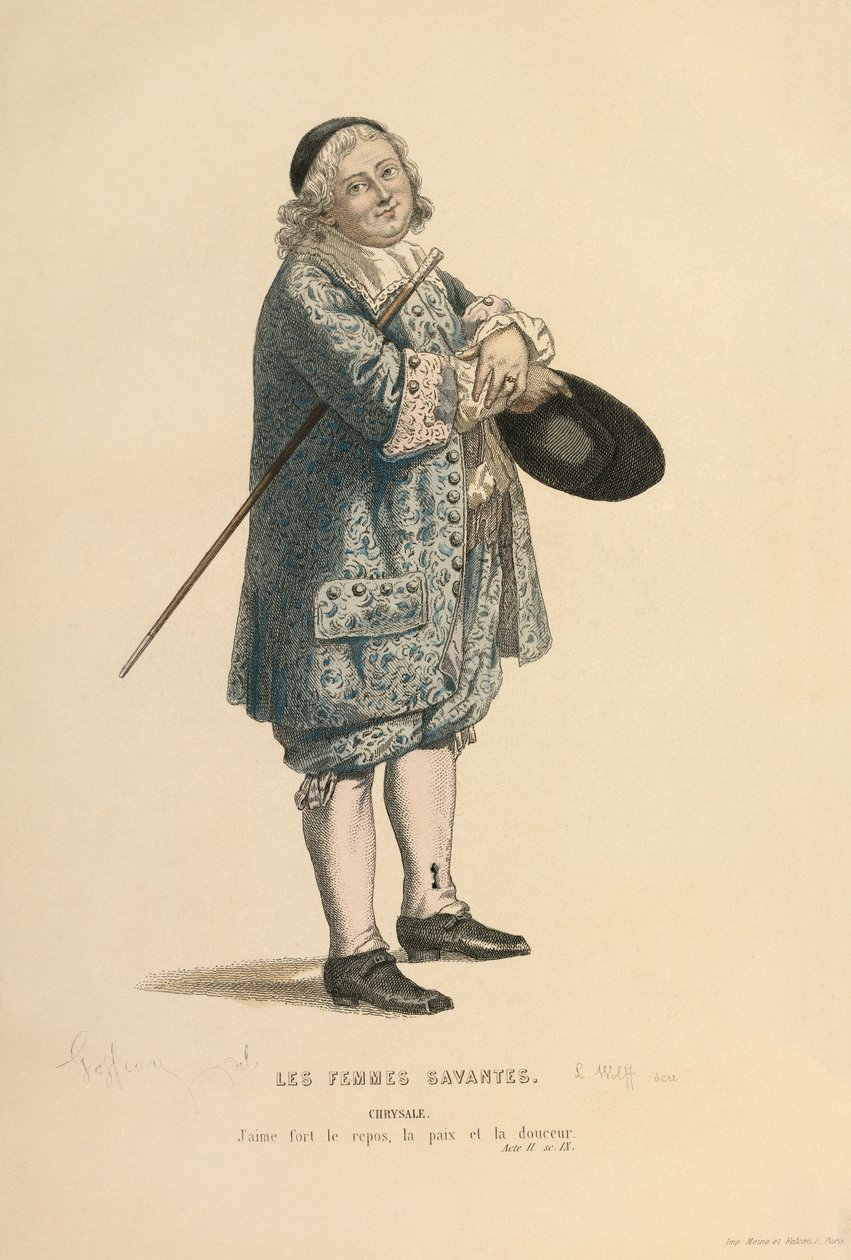 Puku Chrysalen roolia varten, noin 1868 (kaiverrus). tekijältä Edmond Aime Florentin Geffroy