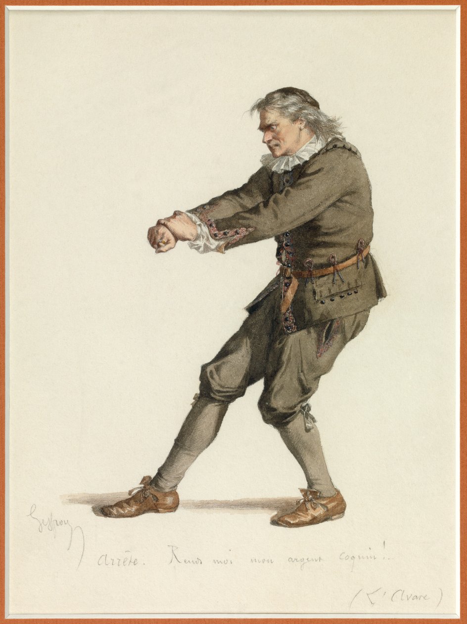 Muotokuva Harpagonista, noin 1870 (akvarelli). tekijältä Edmond Aime Florentin Geffroy