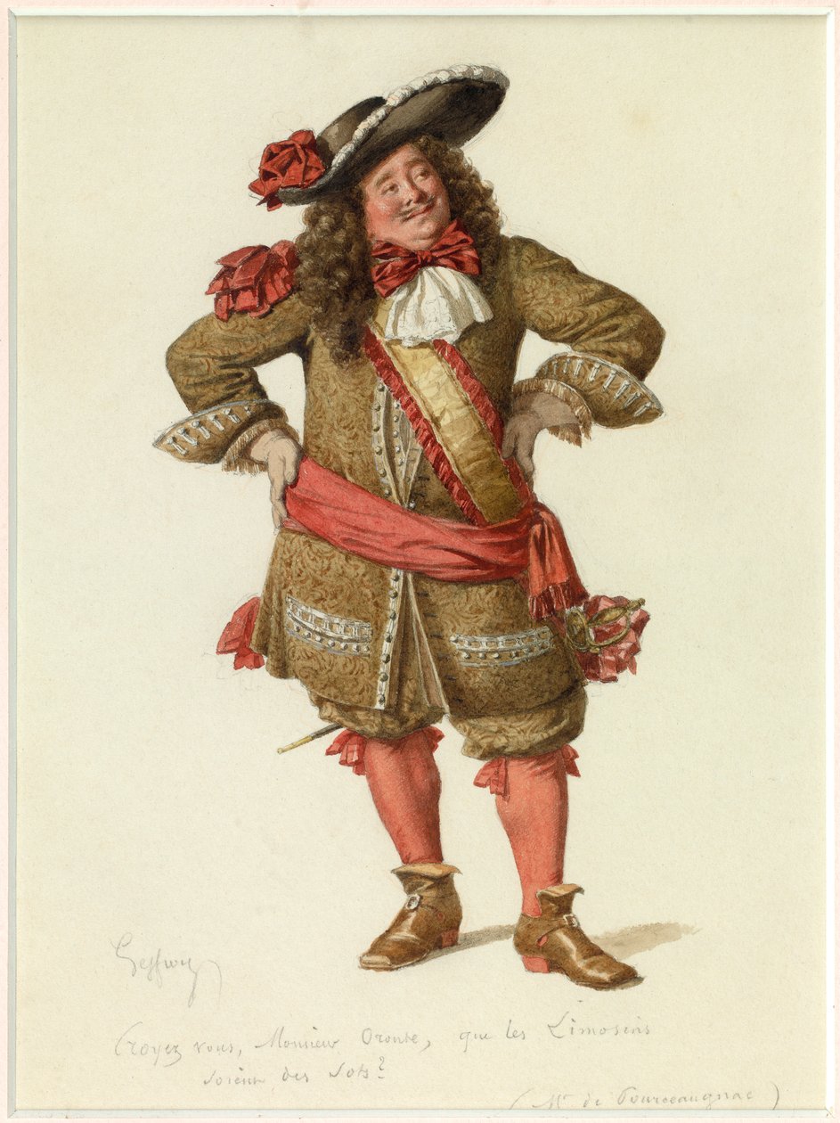 Monsieur de Pourceaugnacin muotokuva, noin 1870 (akvarelli). tekijältä Edmond Aime Florentin Geffroy