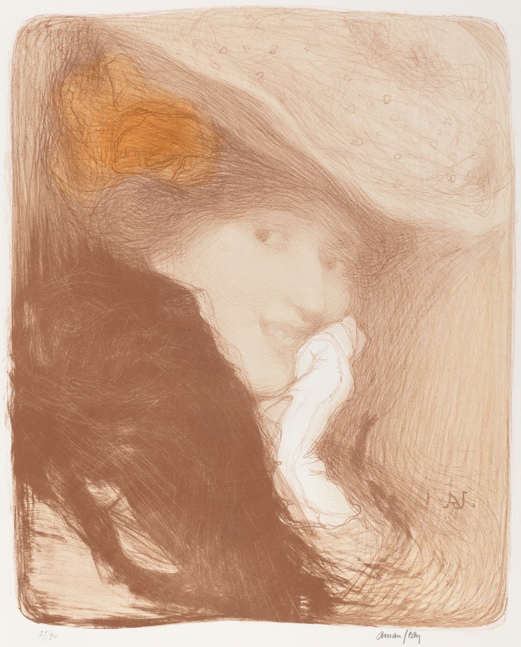 La Rieuse: Madame Albert Besnard tekijältä Edmond Aman Jean