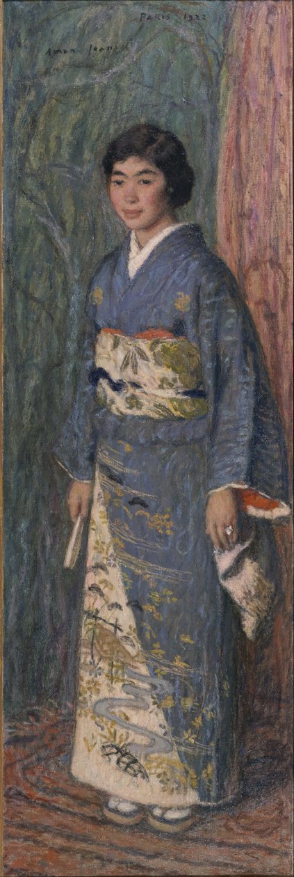 Japanilaisen naisen muotokuva (rouva Kuroki) tekijältä Edmond Aman Jean
