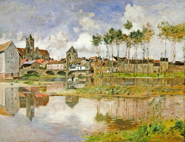 Moret-sur-Loing (öljy kankaalle) tekijältä Edmond Charles Yon