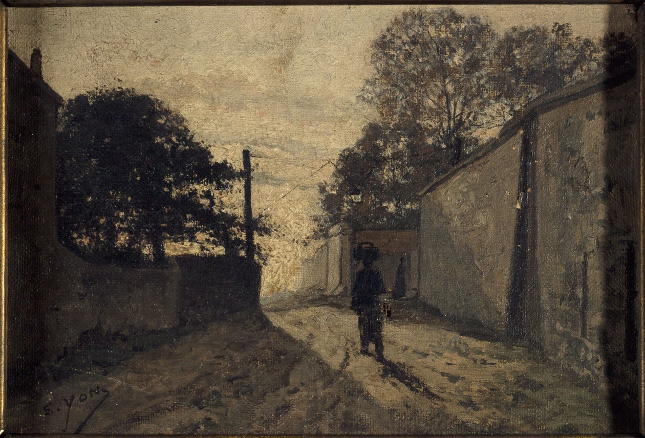Rue Saint-Vincent Montmartressa, noin 1865 (öljy kankaalle) tekijältä Edmond Charles Yon