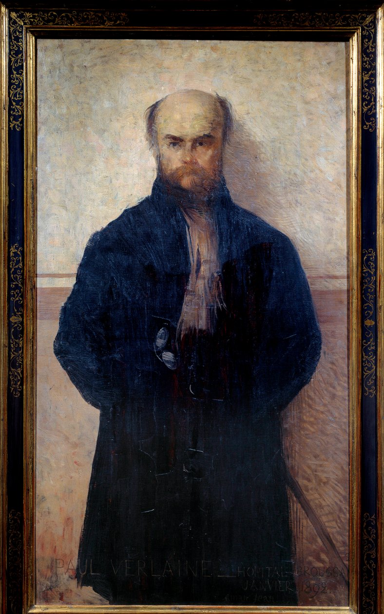 Muotokuva Paul Verlainesta (1844 - 1896), ranskalainen runoilija ja kirjailija. Edmond Francois Aman Jeanin maalaus (Aman-Jean, Amand Jean, Aman-Jean tekijältä Edmond François Aman Jean