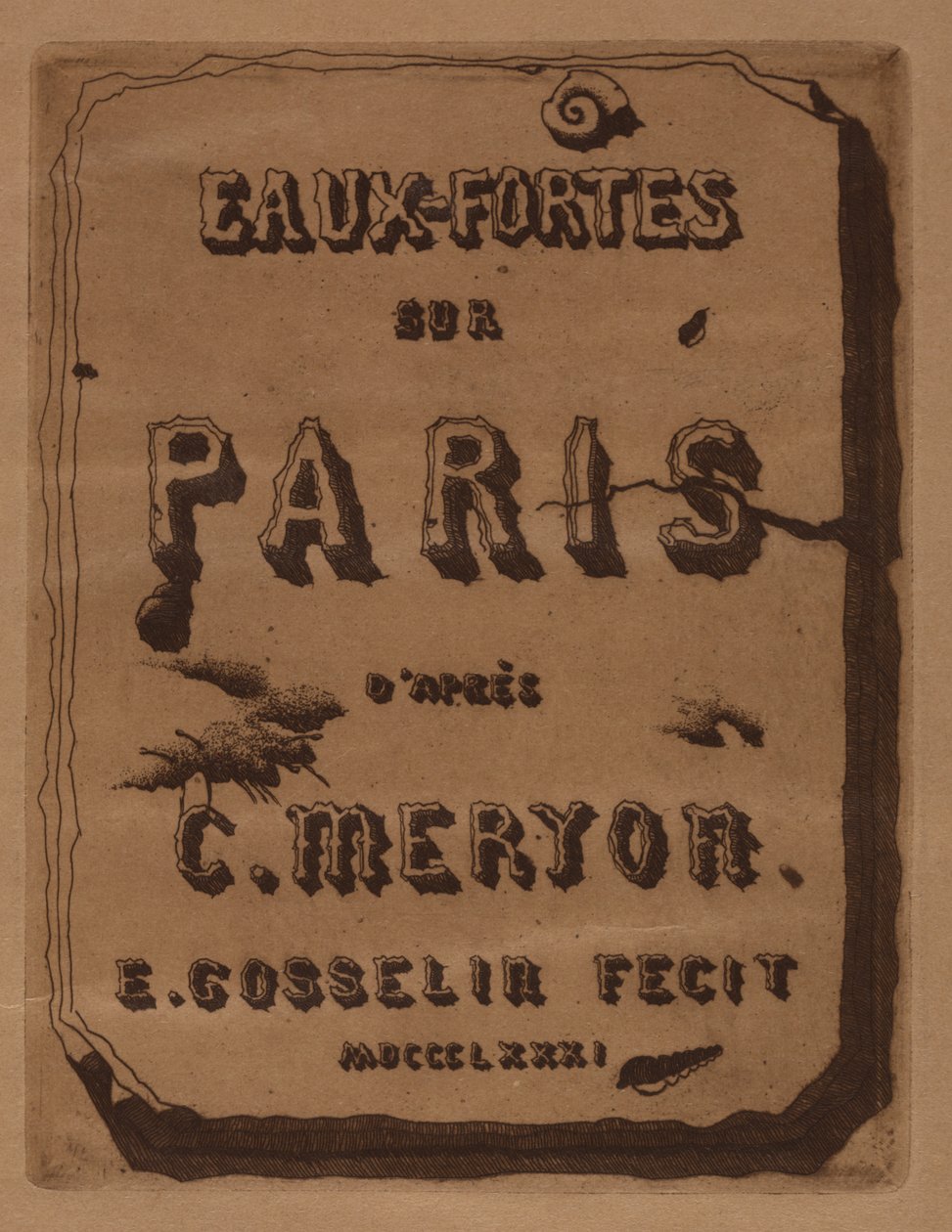 Pariisin etsauksen nimi: Kansi, 1871. tekijältä Edmond Gosselin
