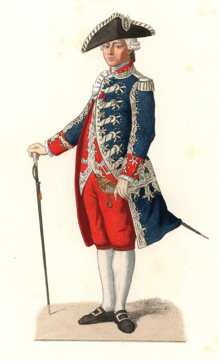 Charles Gravier, Vergennesin kreivi (1719-1787), univormussa kuninkaan ovenvartijoiden kapteenina, Ranska tekijältä Edmond Lechevallier Chevignard
