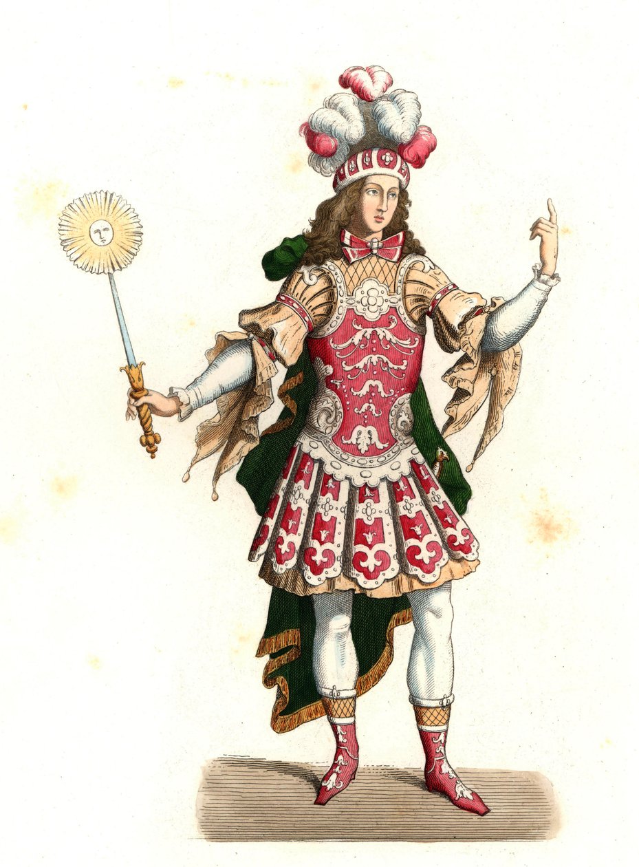 Ranskan Ludvig XIV, aurinkokuningas (1638-1715), tanssiasussa tekijältä Edmond Lechevallier Chevignard
