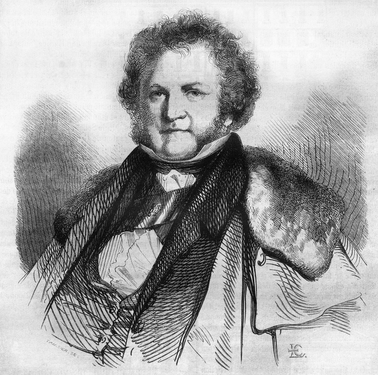 Muotokuva Jean Jacques Sellonista (1782-1839), sveitsiläinen hyväntekijä, pasifisti ja poliitikko, orjuuden ja kuolemanrangaistuksen poistamisen kannattaja. Kaiverrus Chevignard kirjassa "" Le Magasin Picturesque"" tekijältä Edmond Lechevallier Chevignard