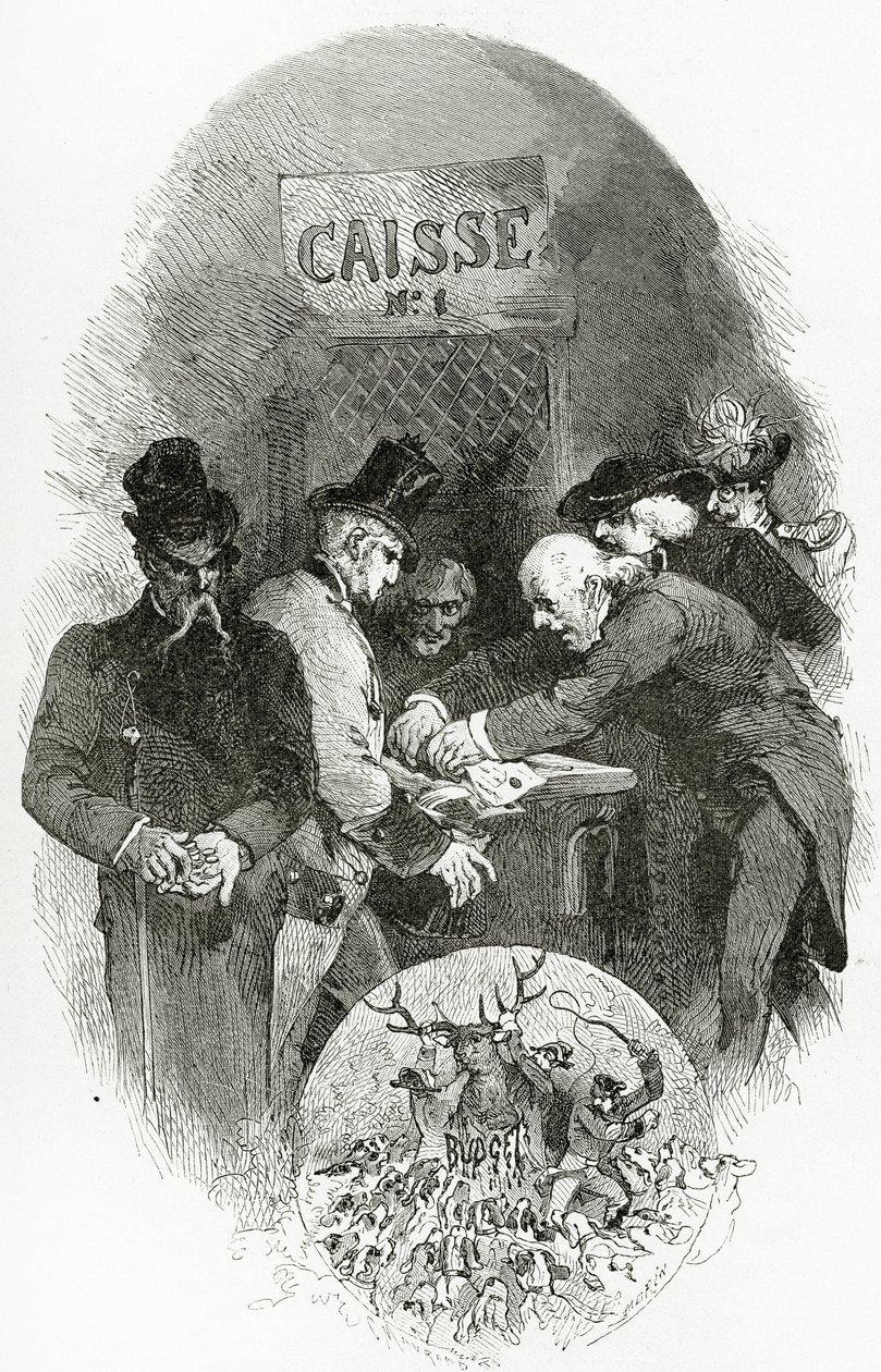 Emargement - kuvitus Napoléon le Petitistä, 1800-luku (bw-kaiverrus) tekijältä Edmond Morin