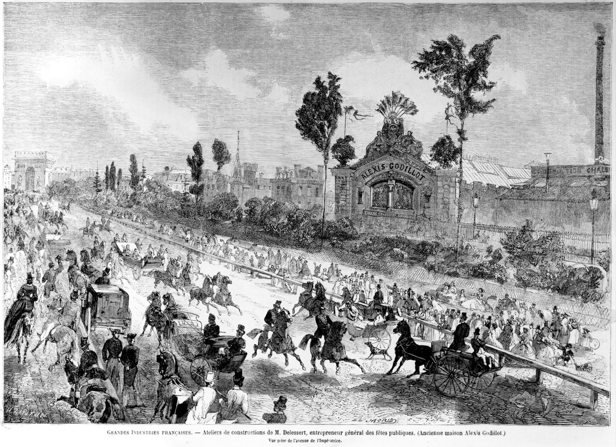 Julkisten juhlien pääjohtajan Eugene Delessertin työpajat Le Monde Illustresta, elokuu 1861 tekijältä Edmond Morin