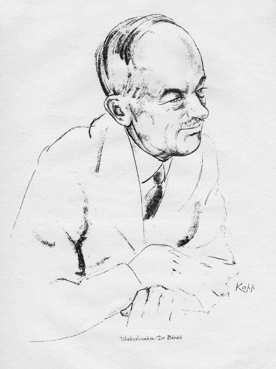Tohtori Edvard Benes, Tšekkoslovakian valtiomies, 1935. tekijältä Edmond Xavier Kapp