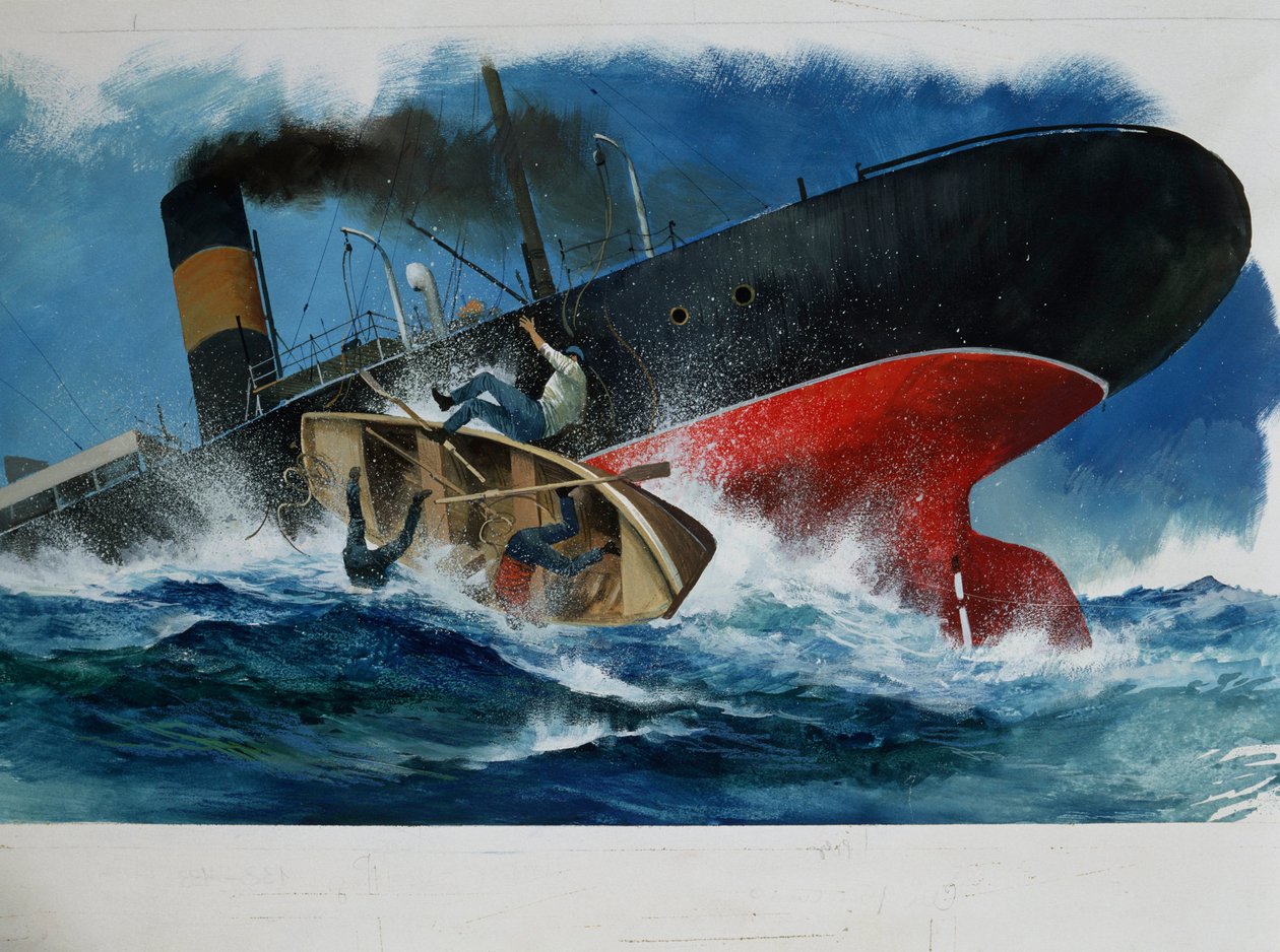 Haaksirikko Edmondo De Amicisin (1846-1908) "Heartista", piirustus tekijältä Edmondo de Amicis