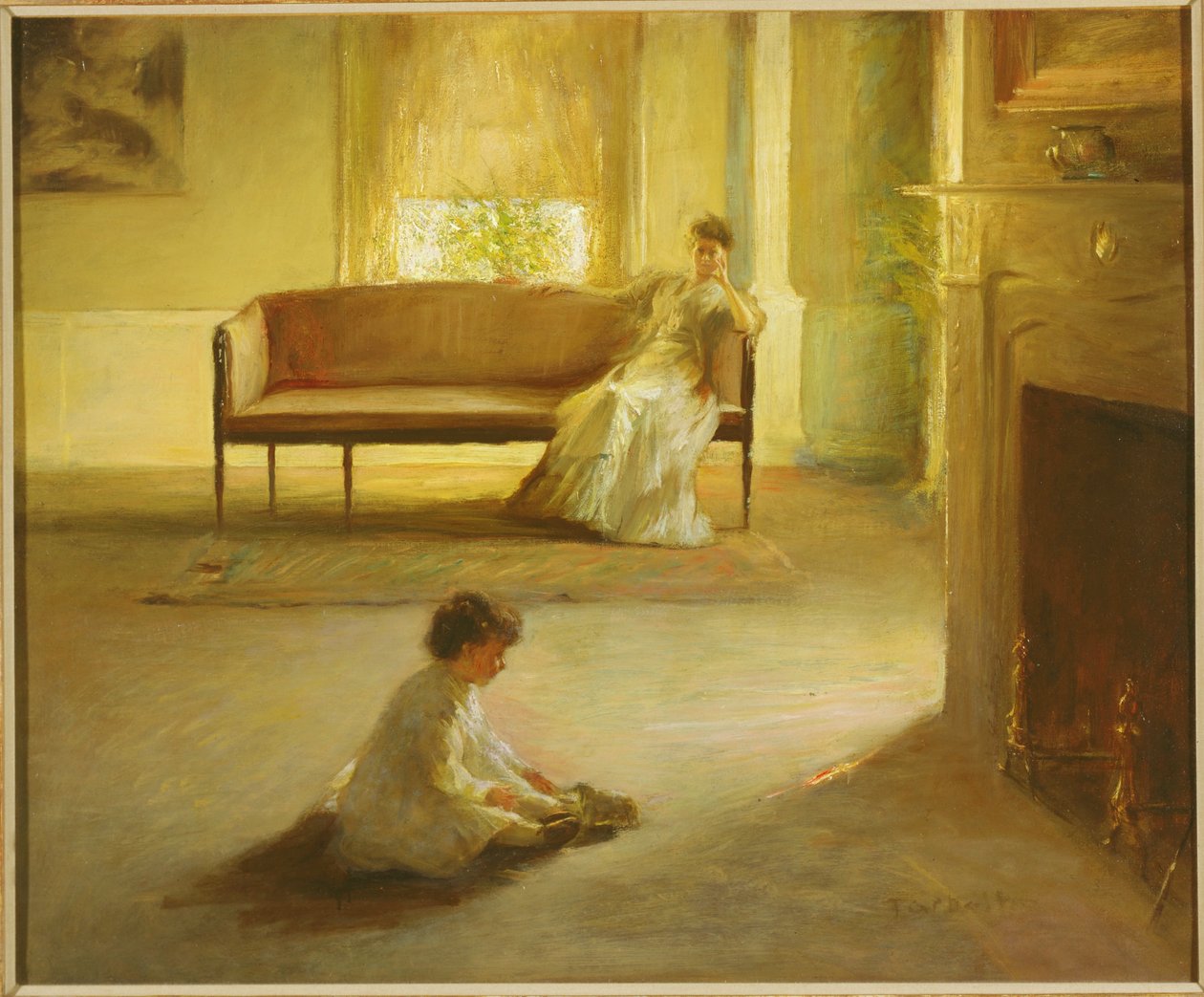 Sisustus äidin ja lapsen kanssa tekijältä Edmund Charles Tarbell
