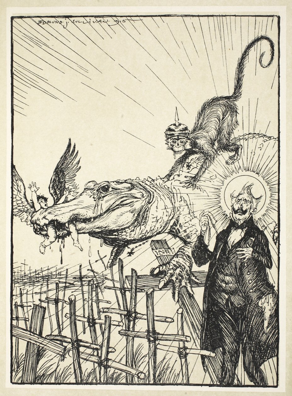 Crocodile Tears, kuva Edmund J. Sullivanin Keisarin seppeleestä, pub. 1916 tekijältä Edmund Joseph Sullivan