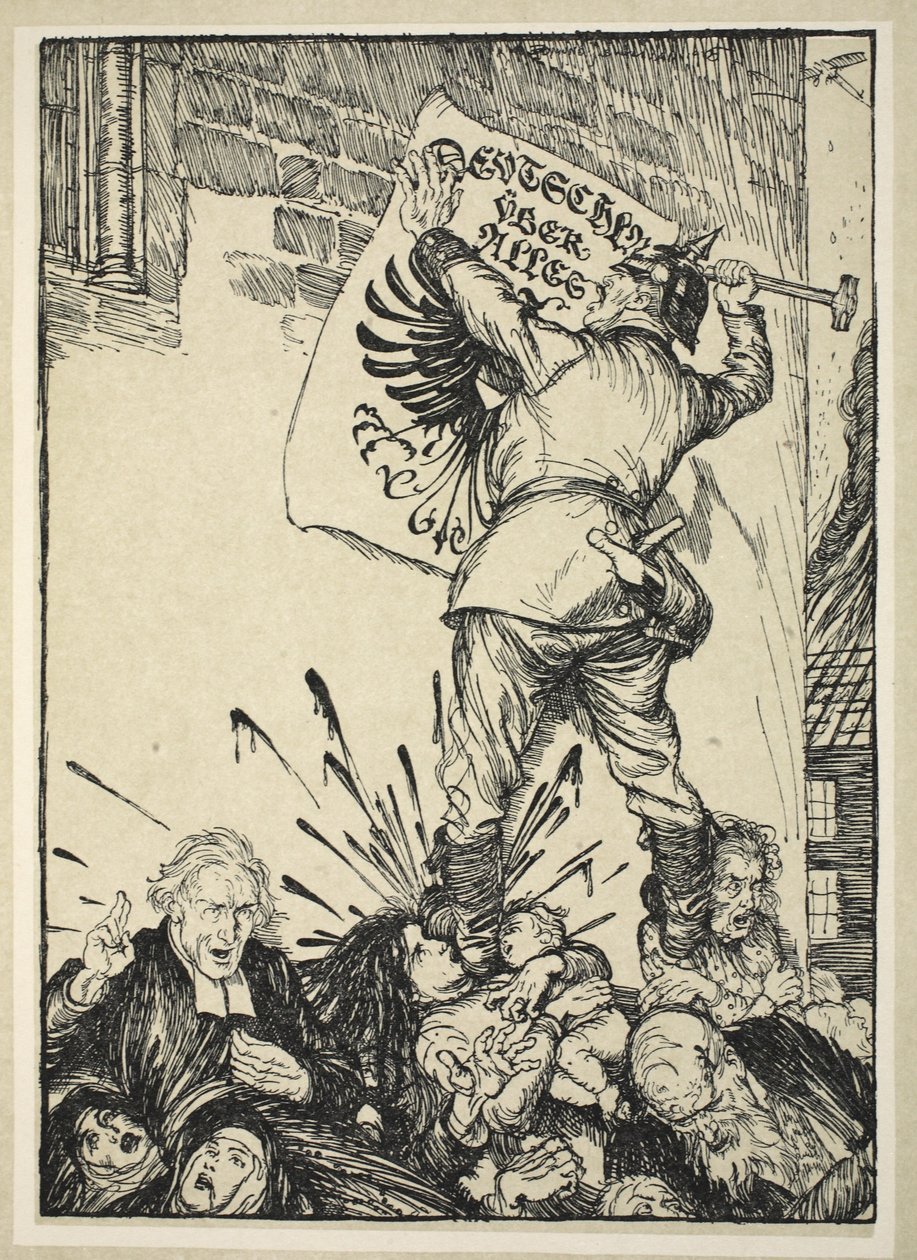 Deutschland Uber Alles, kuvitus Edmund J. Sullivanin Kaiser