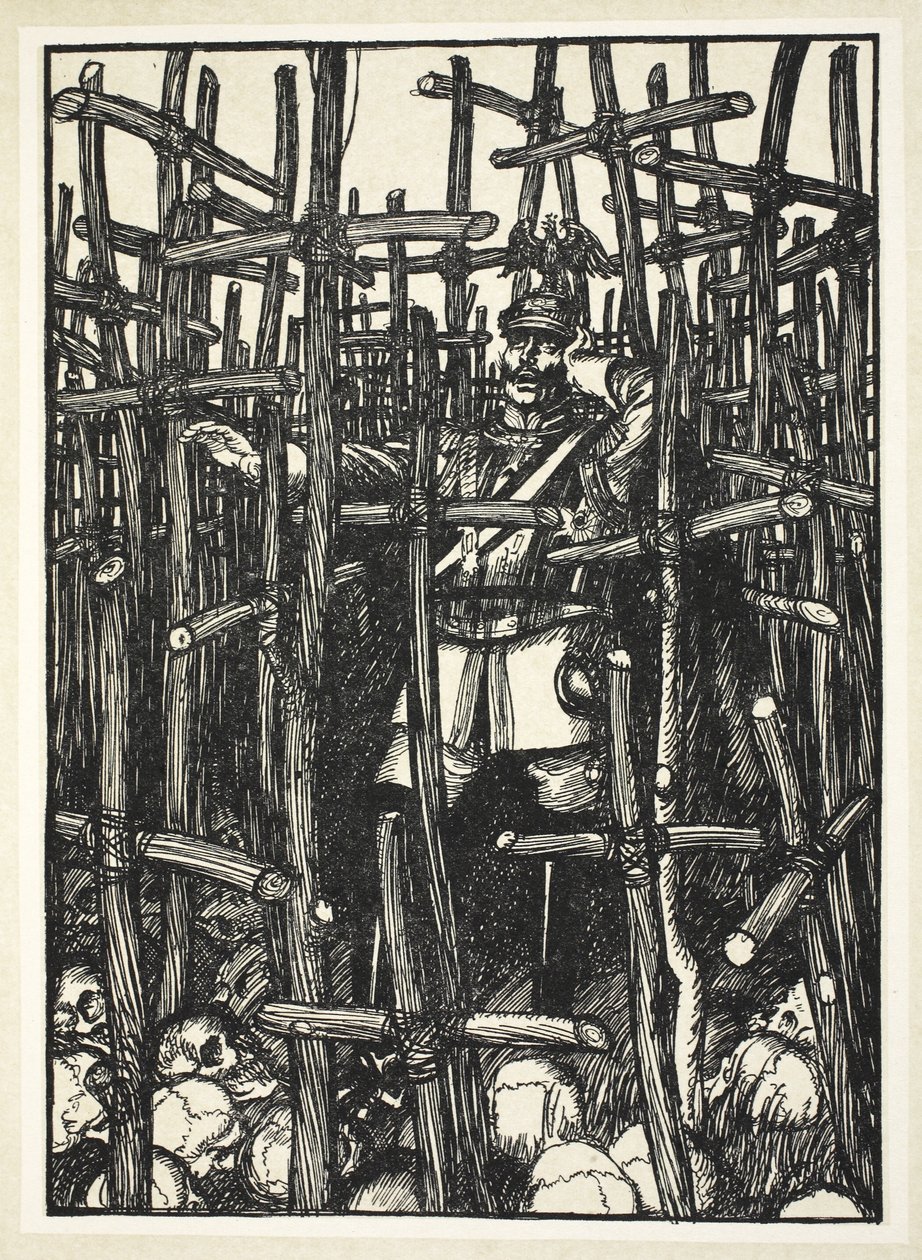 Lost in the Wood, kuvitus Edmund J. Sullivanin Keisarin seppeleestä, pub. 1916 tekijältä Edmund Joseph Sullivan
