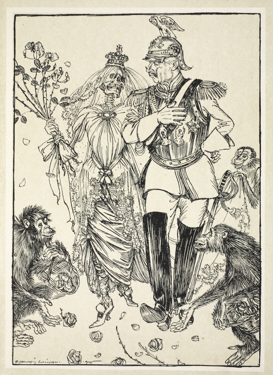 Marriage de Convenience, kuvitus Edmund J. Sullivanin Keisarin seppeleestä, pub. 1916 tekijältä Edmund Joseph Sullivan