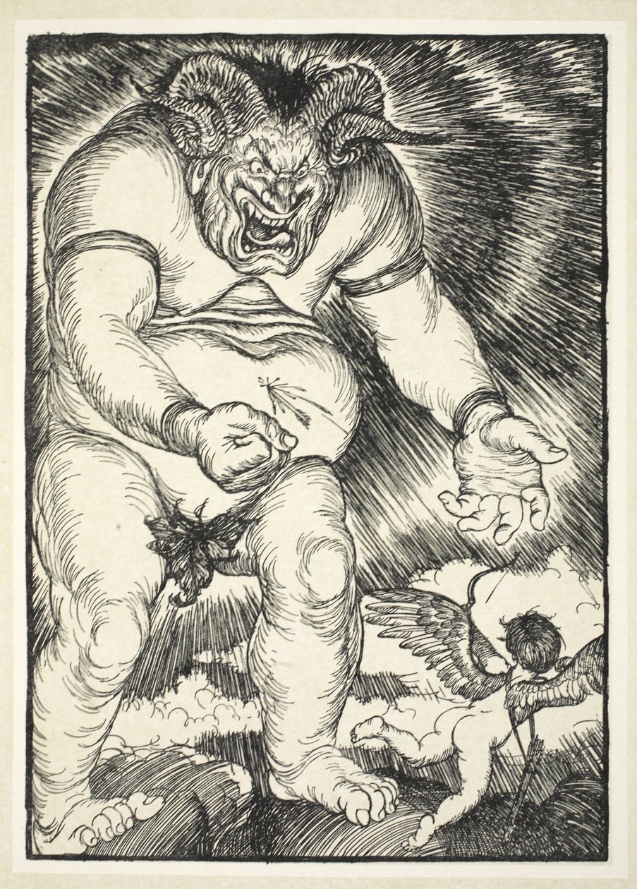 The Parthian Shot, kuvitus Edmund J. Sullivanin Keisarin seppeleestä, pub. 1916 tekijältä Edmund Joseph Sullivan