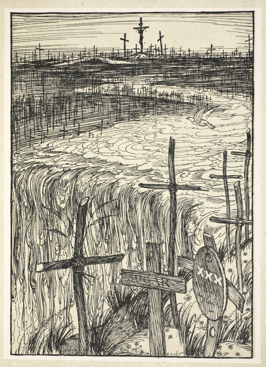 Punainen Niagara, kuvitus Edmund J. Sullivanin Keisarin seppeleestä, pub. 1916 tekijältä Edmund Joseph Sullivan