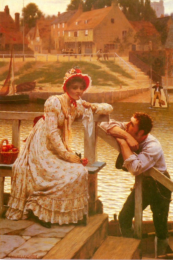 Kosiskelu tekijältä Edmund Leighton
