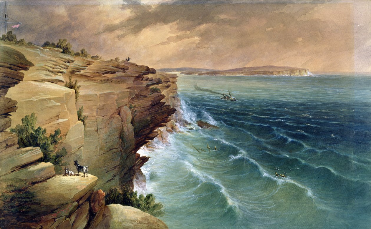 Port Jacksonin sisäänkäynti, 1857 tekijältä Edmund Thomas