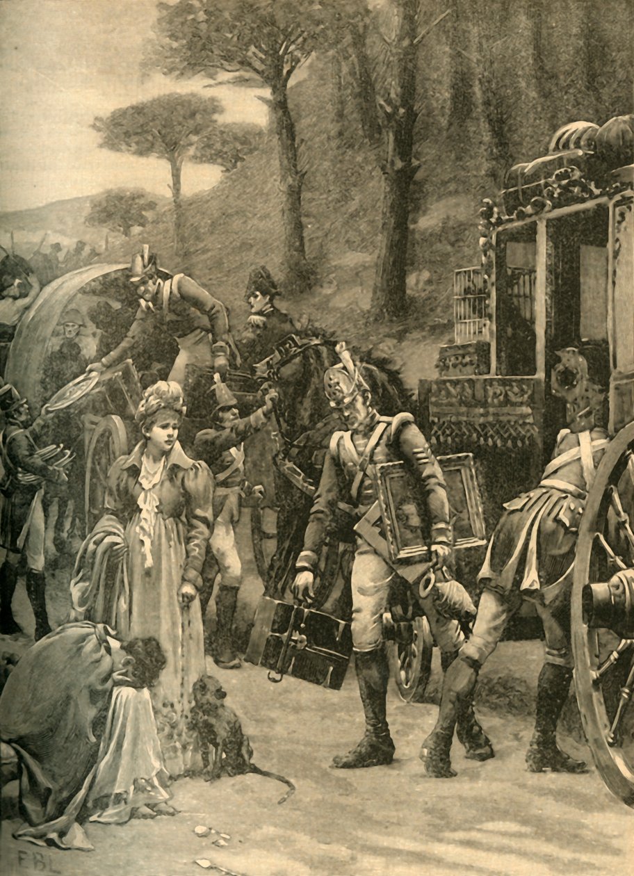 Kuningas Joseph Bonaparten lento Vitoriasta, Espanjasta, 1813 c1890. tekijältä Edmund Blair Leighton