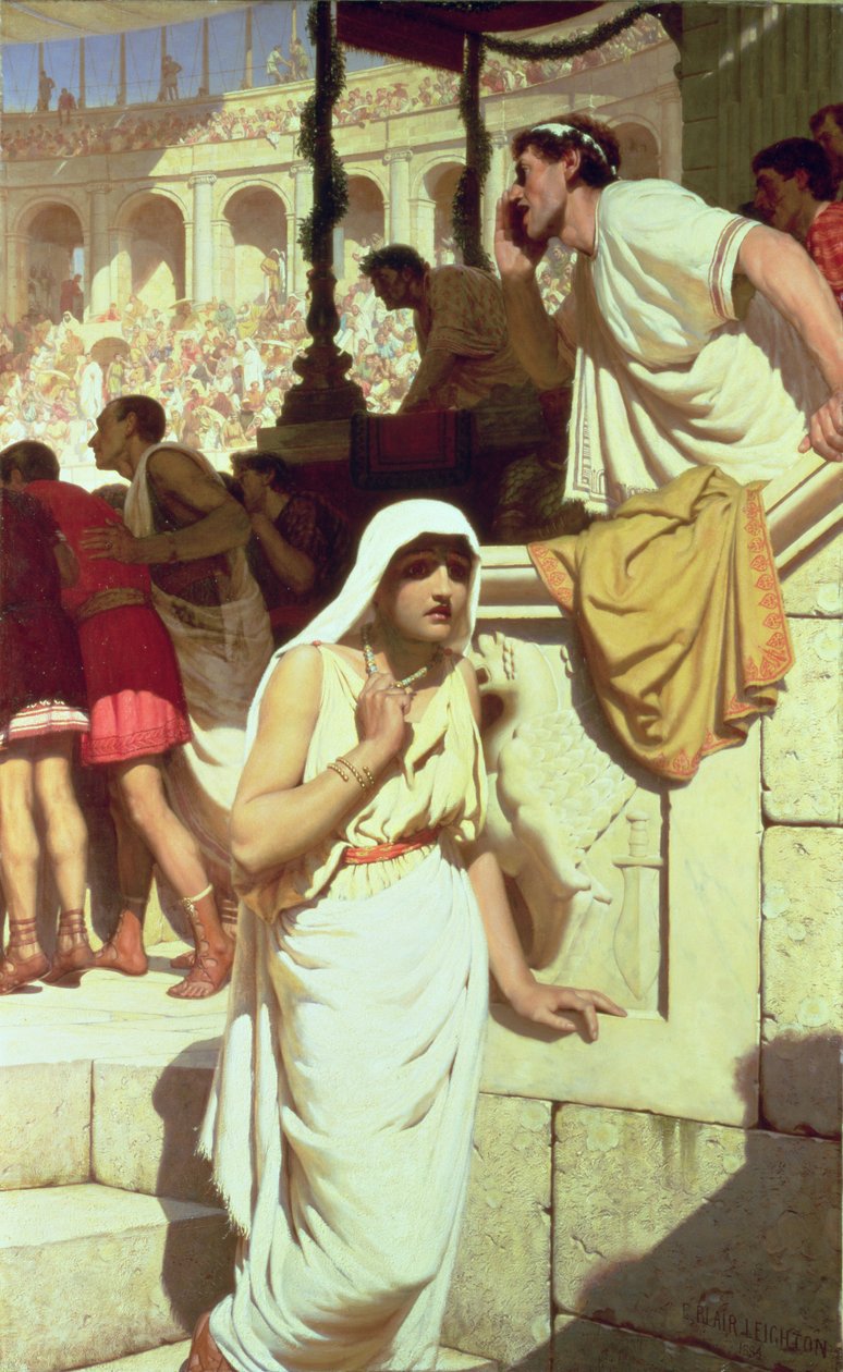 Gladiaattorien vaimo, 1884 tekijältä Edmund Blair Leighton