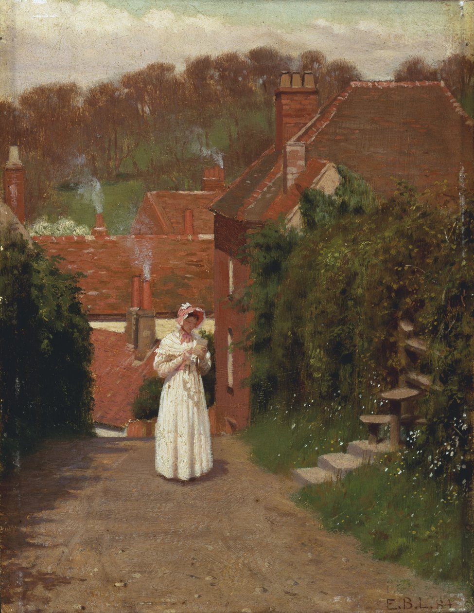 Rakkauskirje, 1884 tekijältä Edmund Blair Leighton