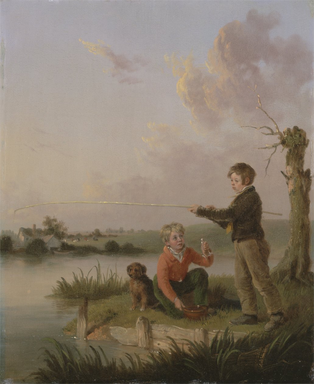 Nuoret onkijat (öljy paneelissa) tekijältä Edmund Bristow