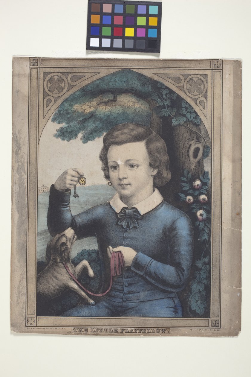The Little Playfellow (käsinvärjätty litografia) tekijältä Edmund Burke Kellogg