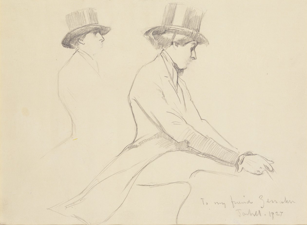 Ratsastushahmot (lyijykynä paperille) tekijältä Edmund Charles Tarbell