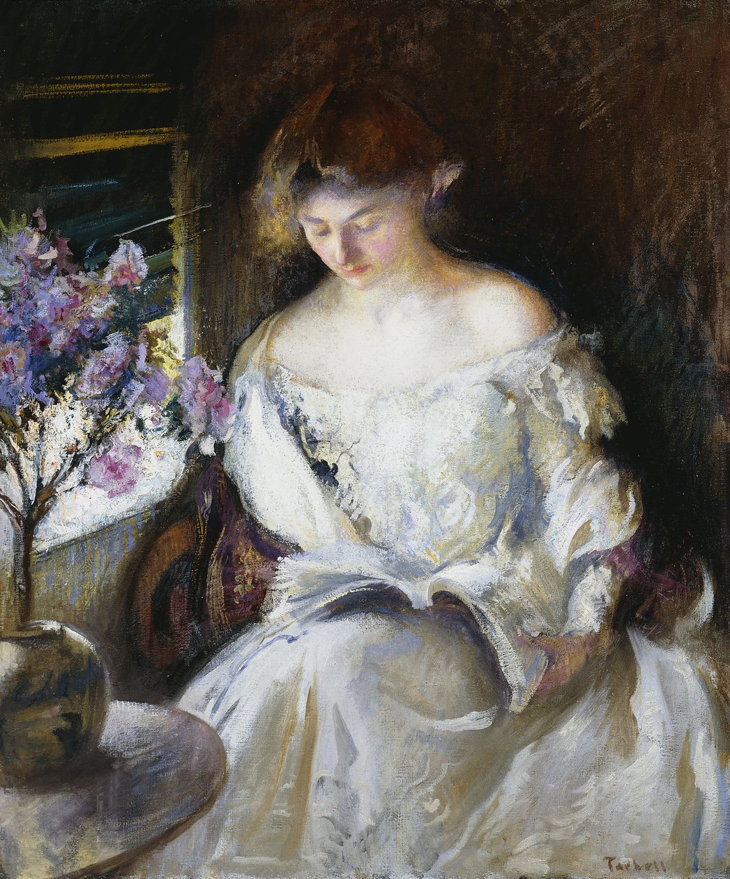 Tyttö Lukemassa tekijältä Edmund Charles Tarbell