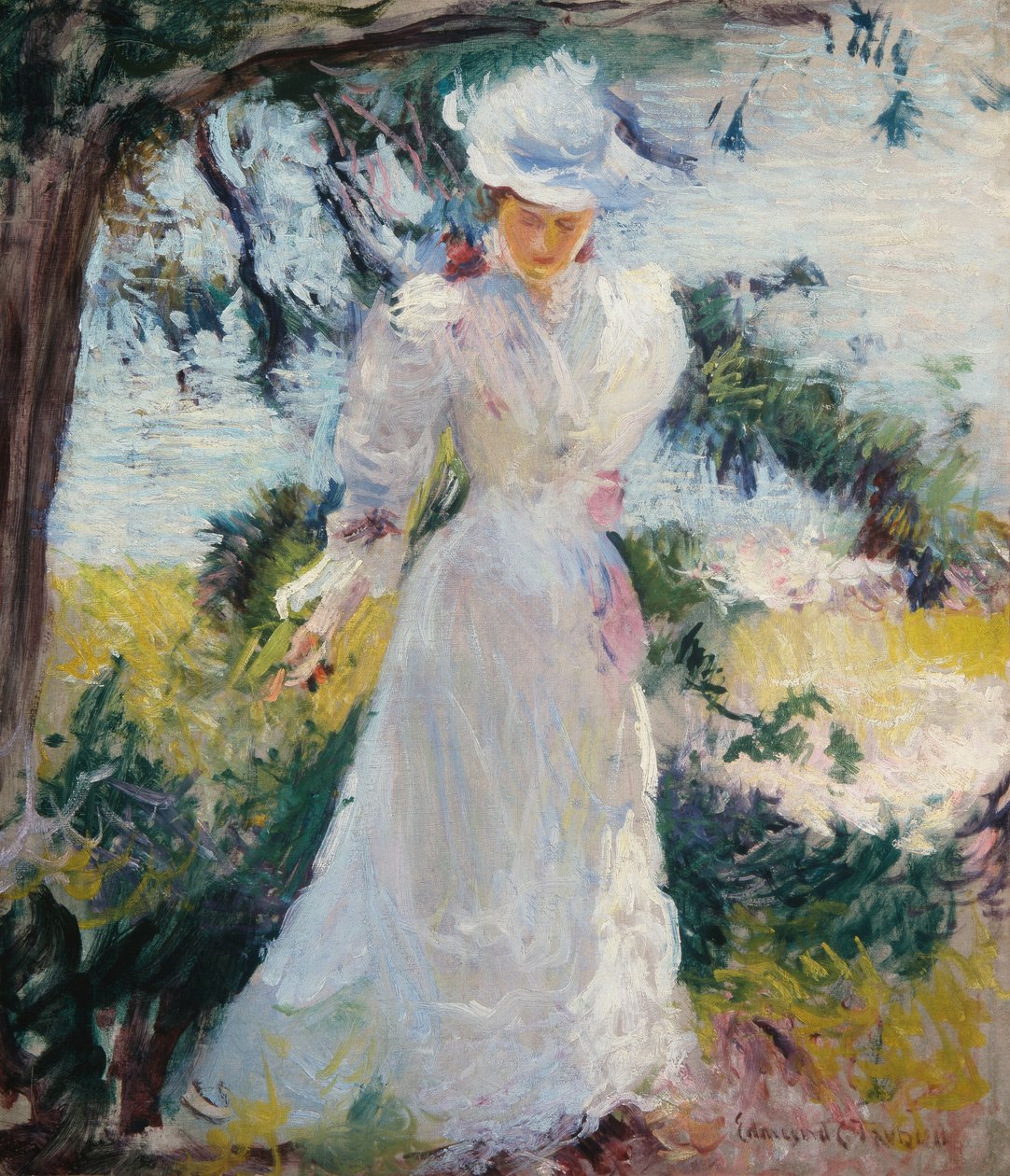 Vaimoni Emeline puutarhassa tekijältä Edmund Charles Tarbell