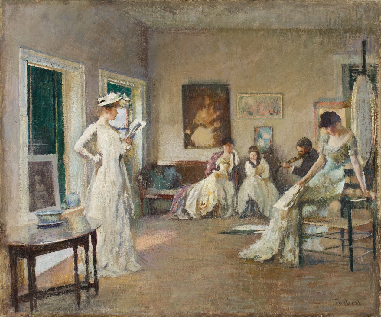 Treenit studiossa tekijältä Edmund Charles Tarbell