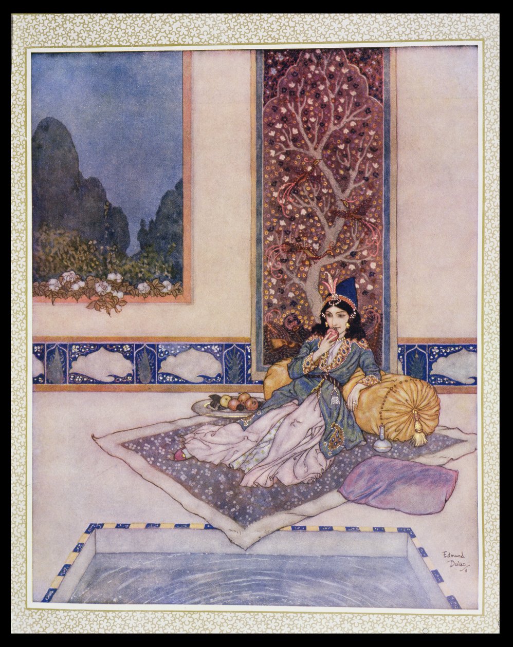 Prinsessa syöminen hedelmiä tekijältä Edmund Dulac