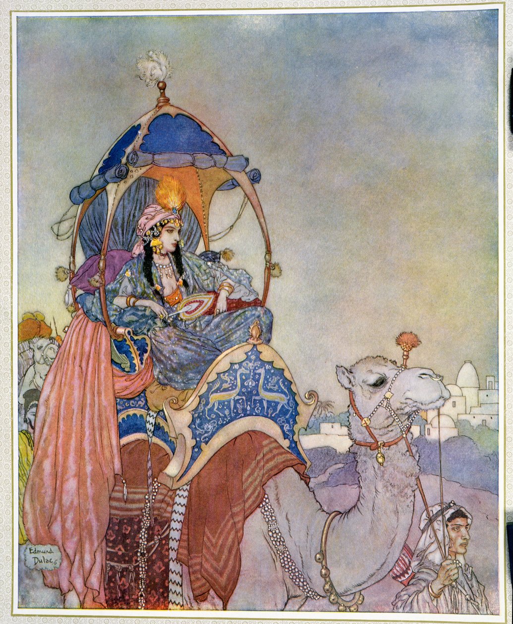 Prinsessa ratsastaa kamelilla tekijältä Edmund Dulac