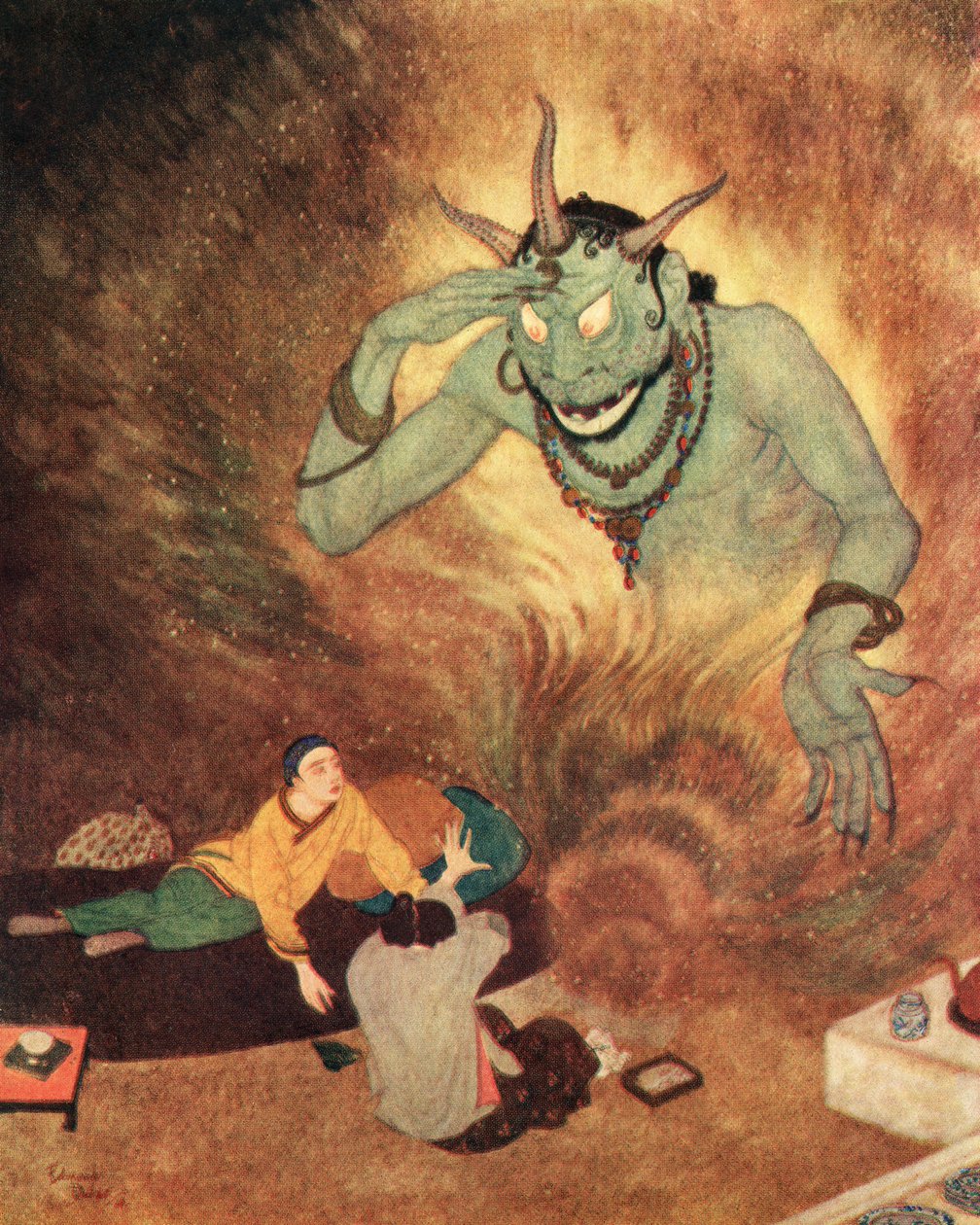 Aladdin ja Efrite, kuvitus elokuvasta 