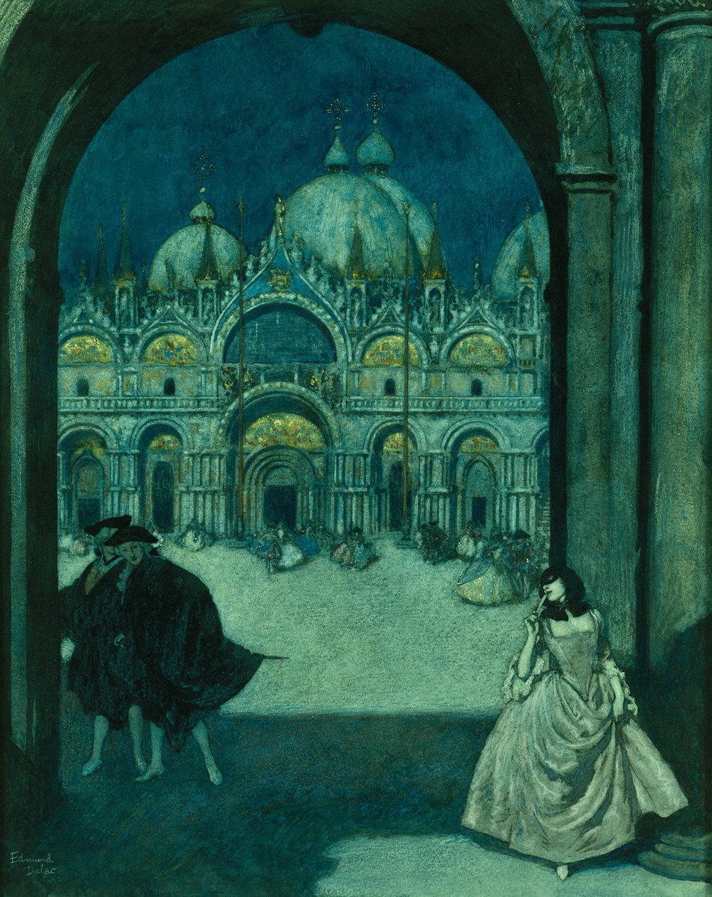 Piazza San Marco -aukiolla tekijältä Edmund Dulac
