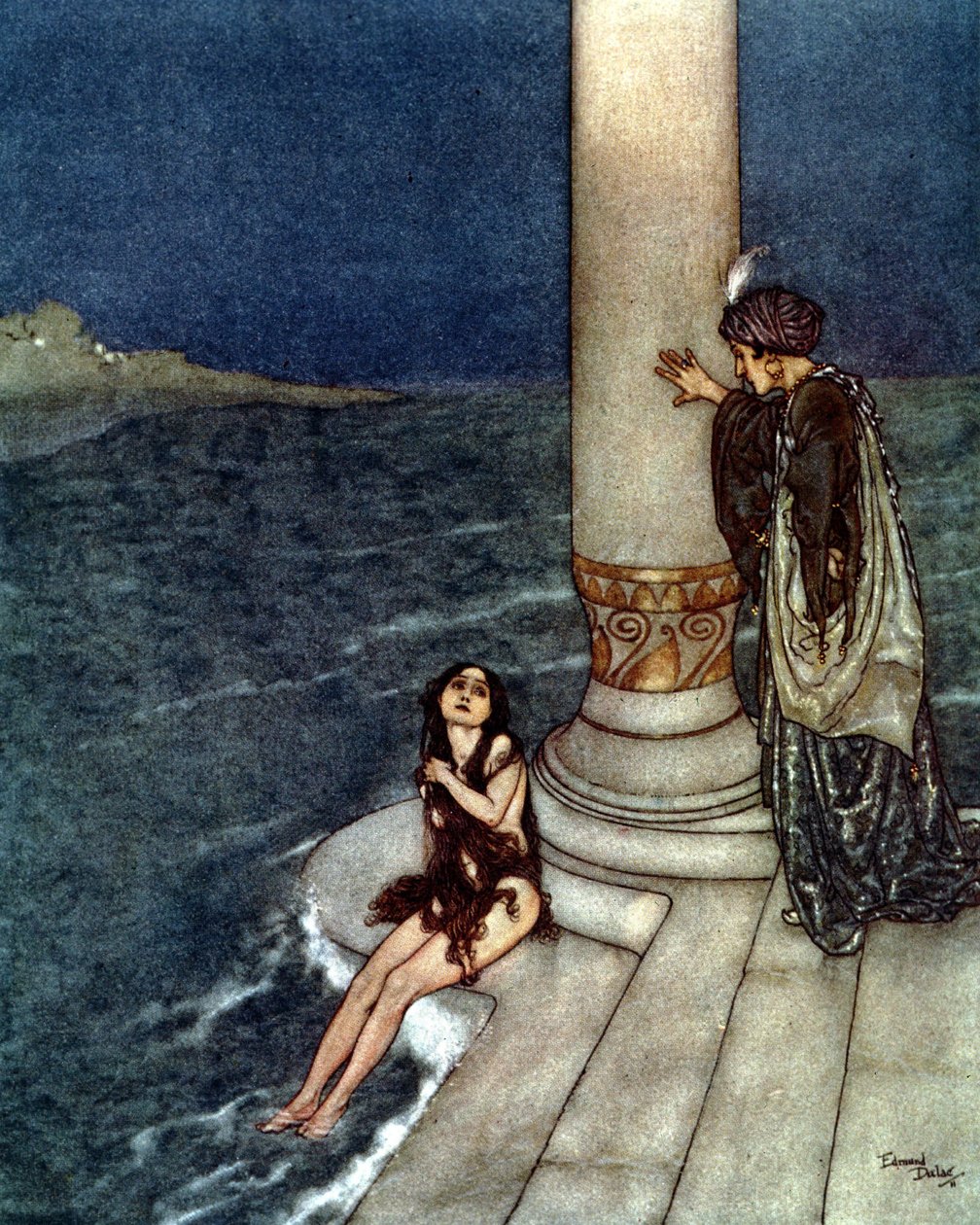 Pieni merenneito (litografia) tekijältä Edmund Dulac