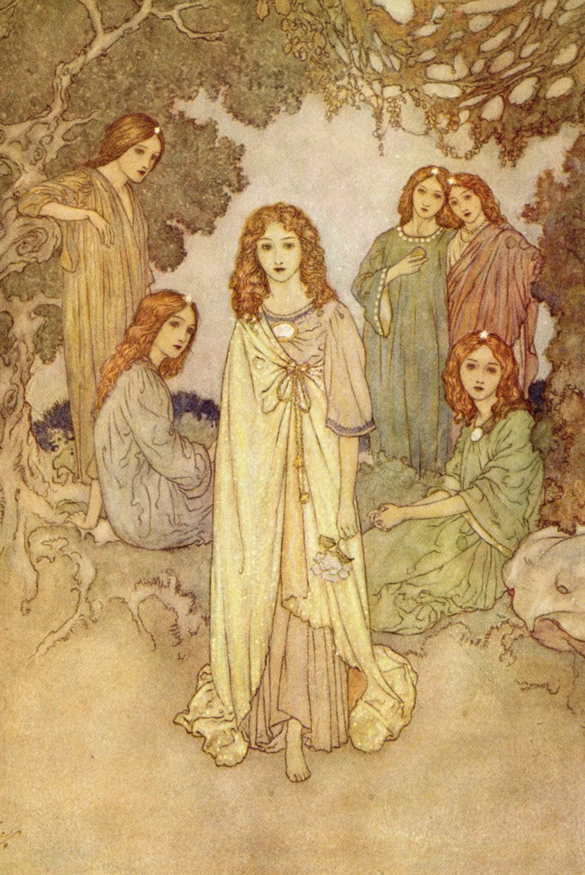 Nymfit, Paratiisin puutarhasta". tekijältä Edmund Dulac