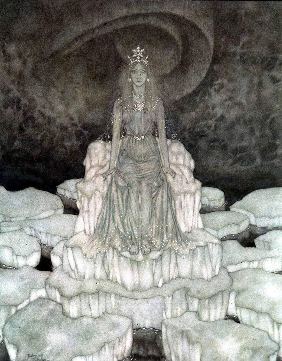"Lumikuningatar": Lumikuningatar Majeste tekijältä Edmund Dulac