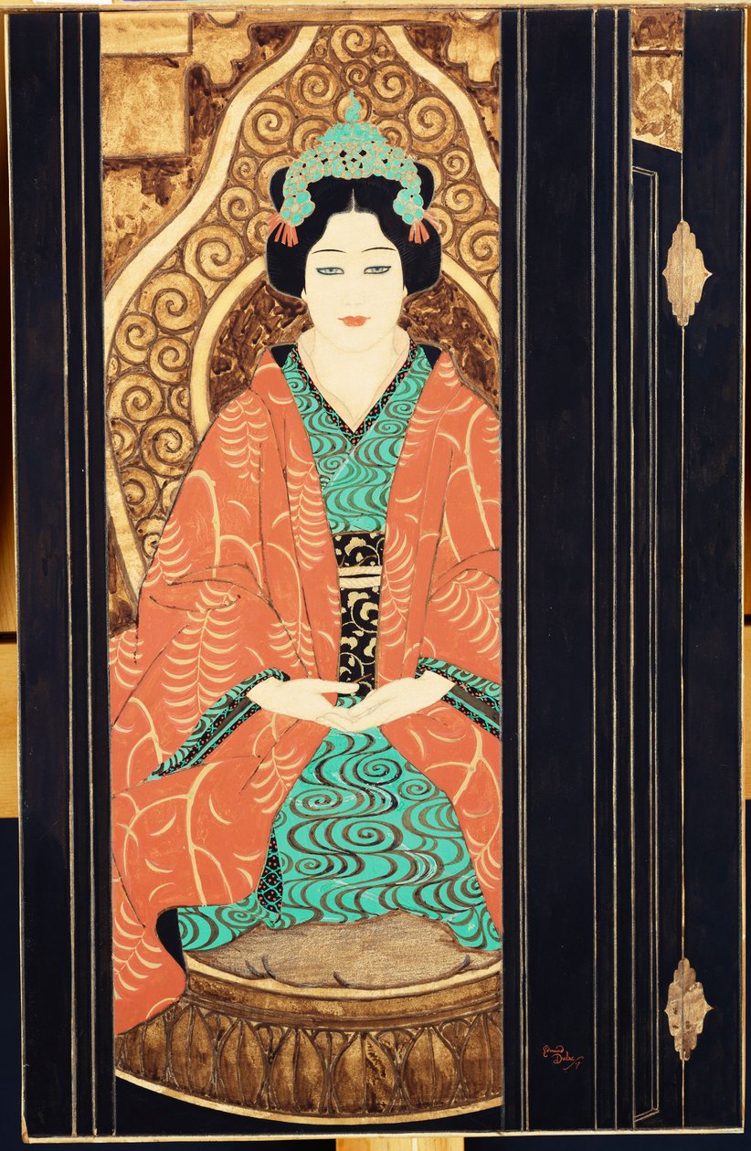 Pajupuu (guassia, väriliitua ja mustaa tussia lyijykynällä). tekijältä Edmund Dulac