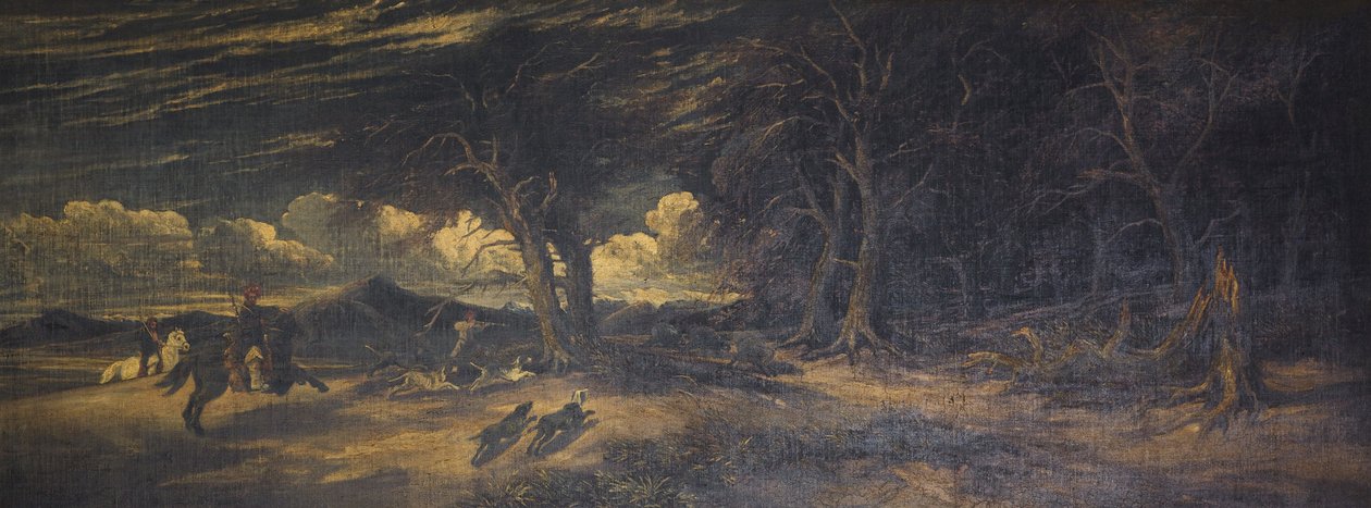 Villisian metsästys Xanthusissa Lyciassa, n. 1845 (öljy kankaalle) tekijältä Edmund G. Muller
