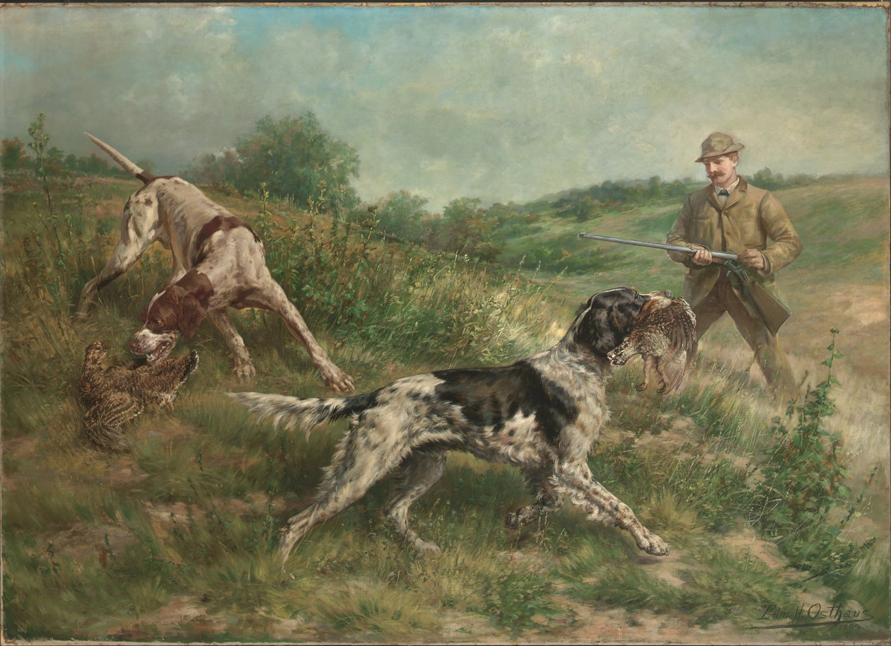 Metsästys ylänkömaisemassa tekijältä Edmund Henry Osthaus