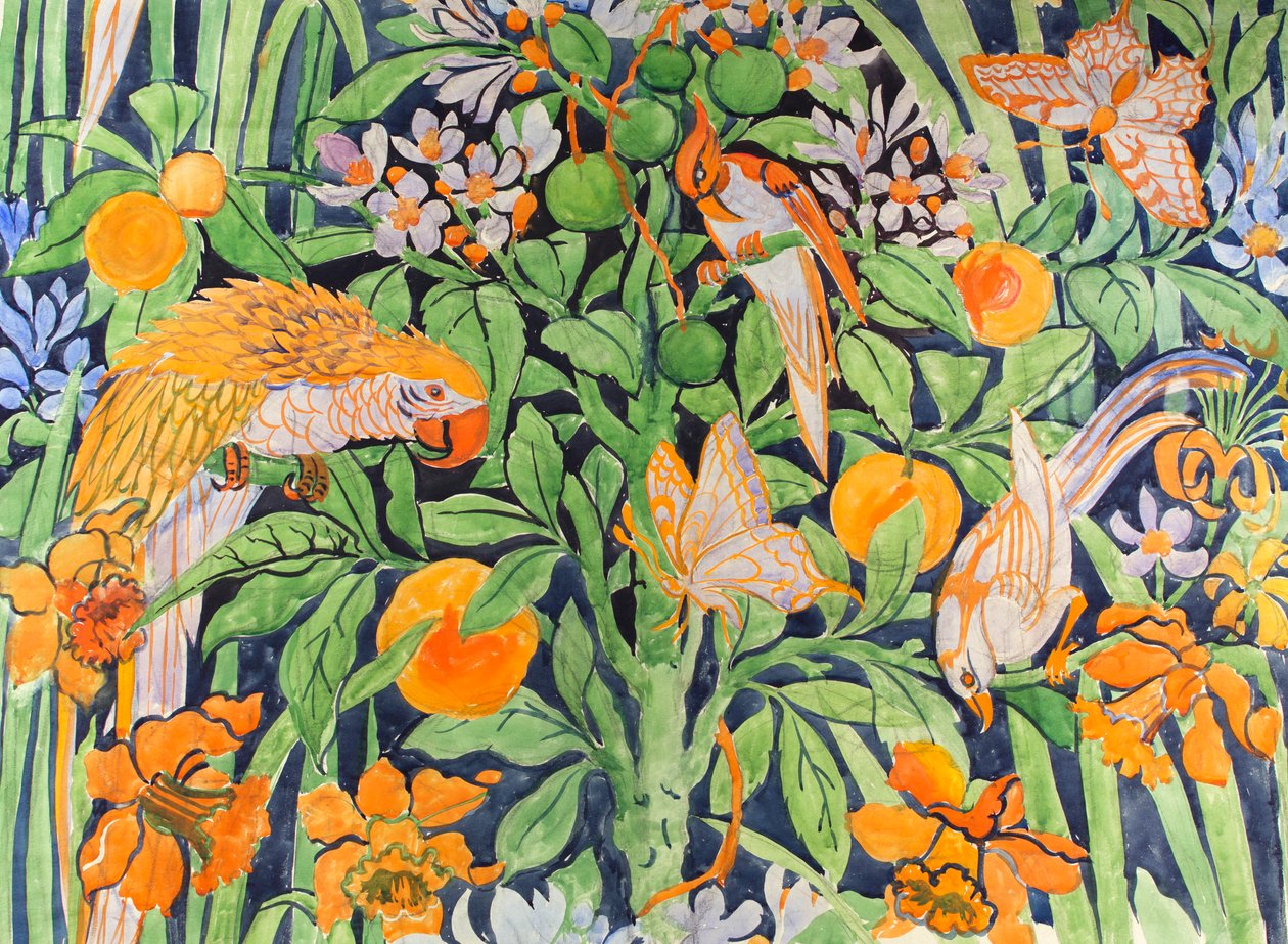 Jungle Chat c1930 (guassi paperilla) tekijältä Edmund Hunter
