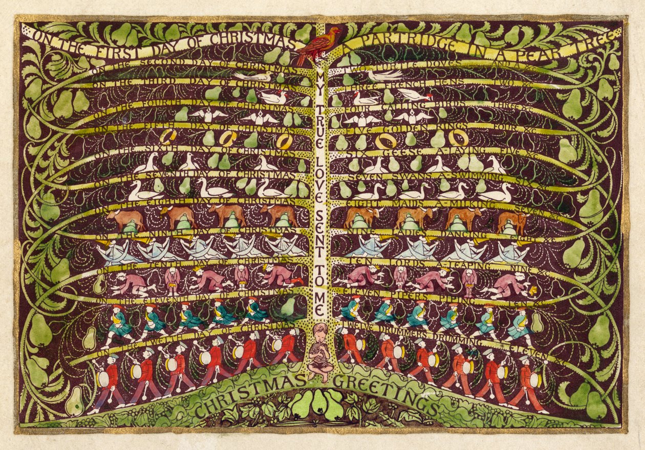 Joulun ensimmäisenä päivänä, n. 1935 (guassi paperilla) tekijältä Edmund Hunter