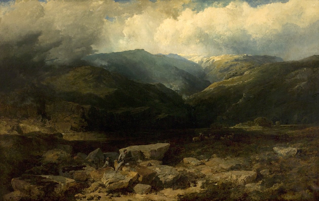Deer Stalking in the Highlands, Quiet Shot, 1860 tekijältä Edmund John Niemann