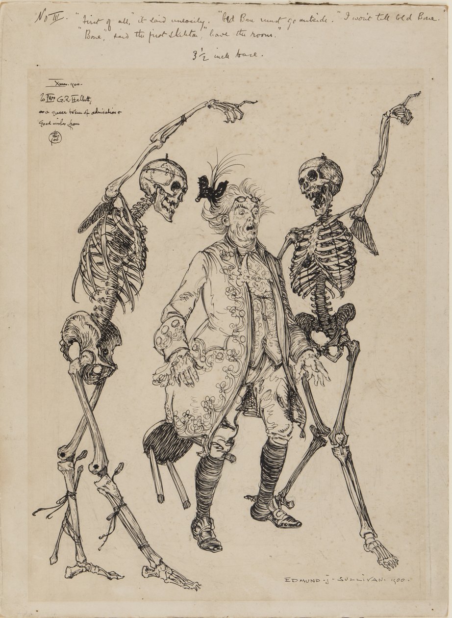 Old Bonesin täytyy mennä ulos…, 1900 tekijältä Edmund Joseph Sullivan